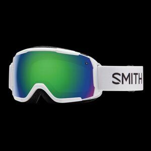 Smith Grom Youth Goggles in White/Green Sol-X Mirror